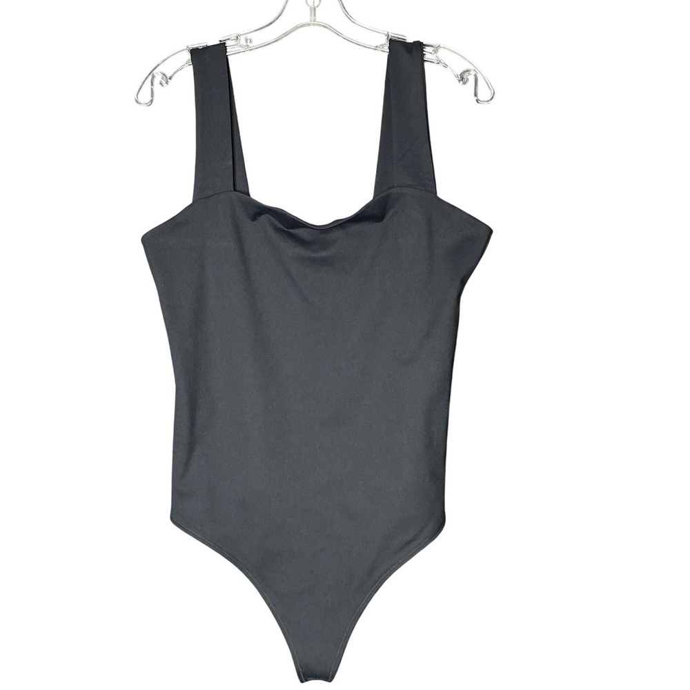 Abercrombie & Fitch Soft A&F Collection Black Square Neck Cowl Bodysuit Large